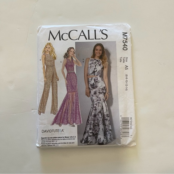 McCall’s 7540 Misses Princess Seam Top,Trumpet Dress and Skirt and Tilip-Back - Picture 1 of 5